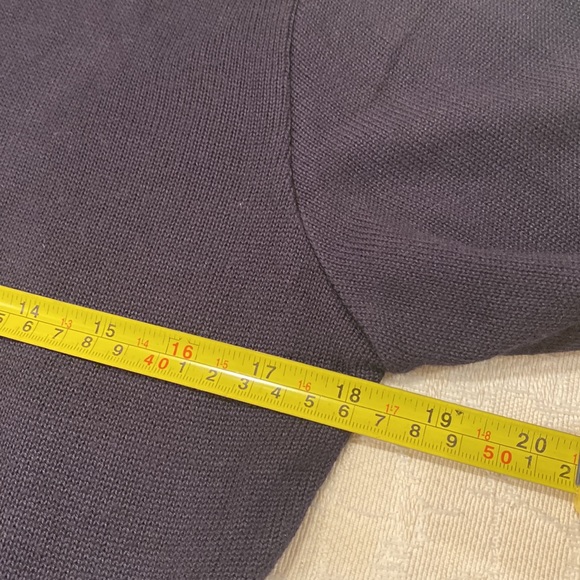 Ann Taylor Black Button Down Cardigan with White Stripes on Collar and Cuffs - Picture 12 of 15